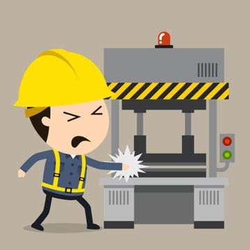 Industrial Machine Accident Without Safety Light Curtain