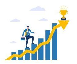 Upward graph icon showing business growth with more leads and sales on IndMALL